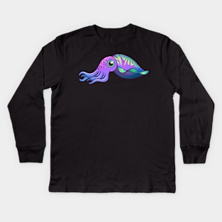 Cute Cuttlefish Fantasy cartoon character design Kids Long Sleeve T-Shirt